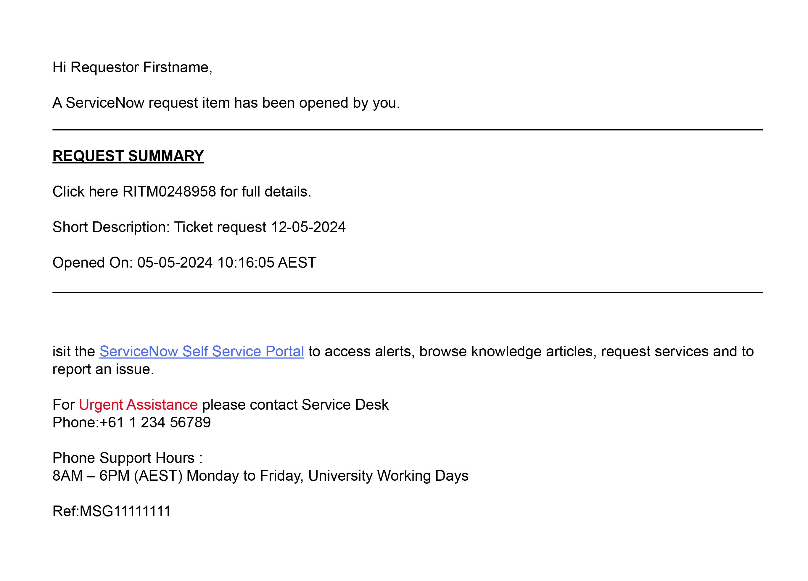 REQUEST OPENED EMAIL
